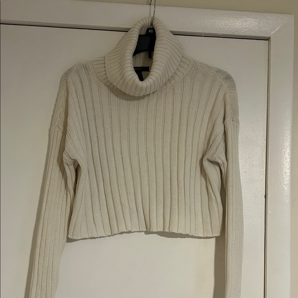 Forever 21 Ribbed Cream Turtleneck Sweater